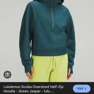 Green Lululemon Half Zip Scuba